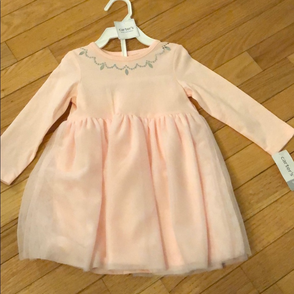 Pink tulle dress with jewel accent